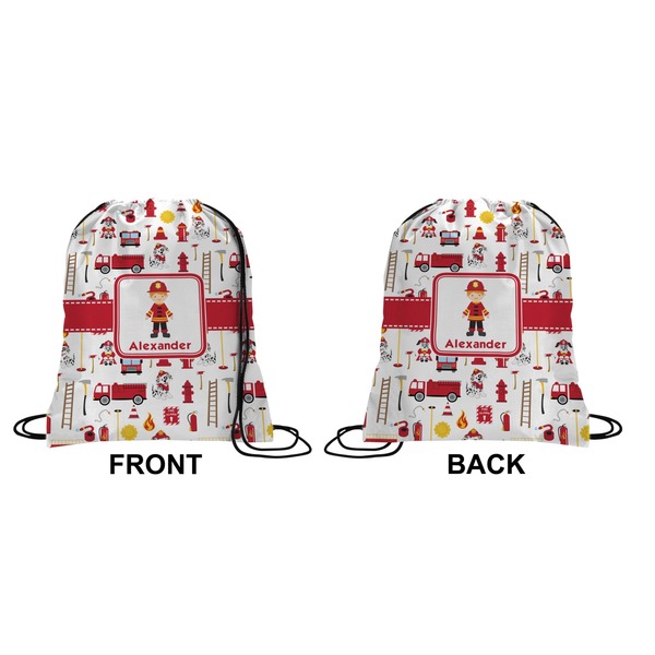Firefighter Drawstring Backpack Front & Back Small
