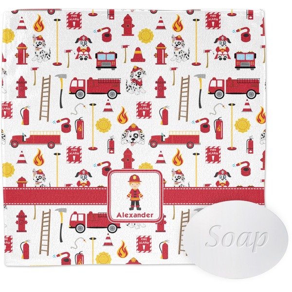 Custom Firefighter Character Washcloth w/ Name or Text