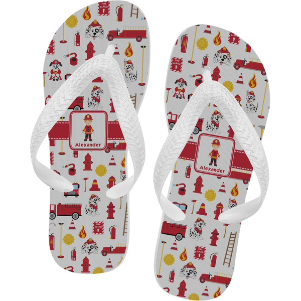 Custom Firefighter Character Flip Flops - Small w/ Name or Text