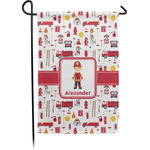 Firefighter Character Small Garden Flag - Single Sided w/ Name or Text