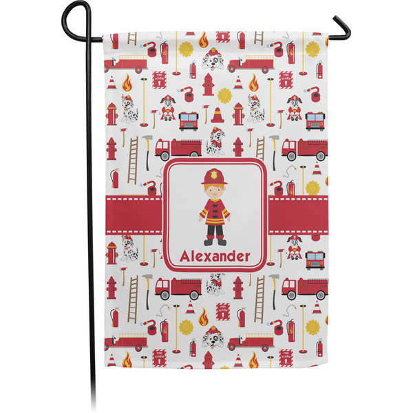 Custom Firefighter Character Small Garden Flag - Single Sided w/ Name or Text