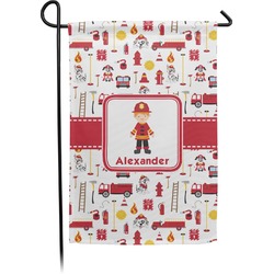 Firefighter Character Small Garden Flag - Double Sided w/ Name or Text