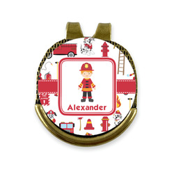 Firefighter Character Golf Ball Marker - Hat Clip - Gold