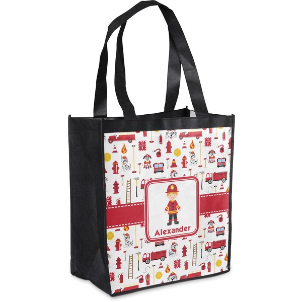 Custom Firefighter Character Grocery Bag w/ Name or Text