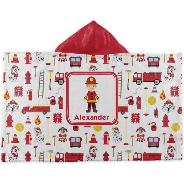 Custom Firefighter Character Kids Hooded Towel (Personalized)