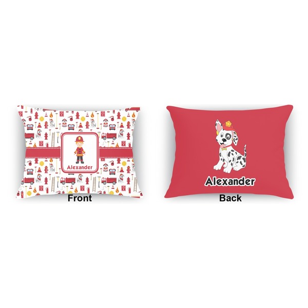 Firefighter  Indoor Rectangular Burlap Pillow (Front and Back)