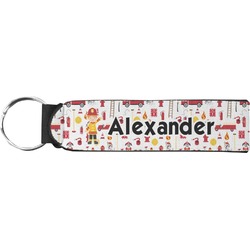 Firefighter Character Neoprene Keychain Fob (Personalized)