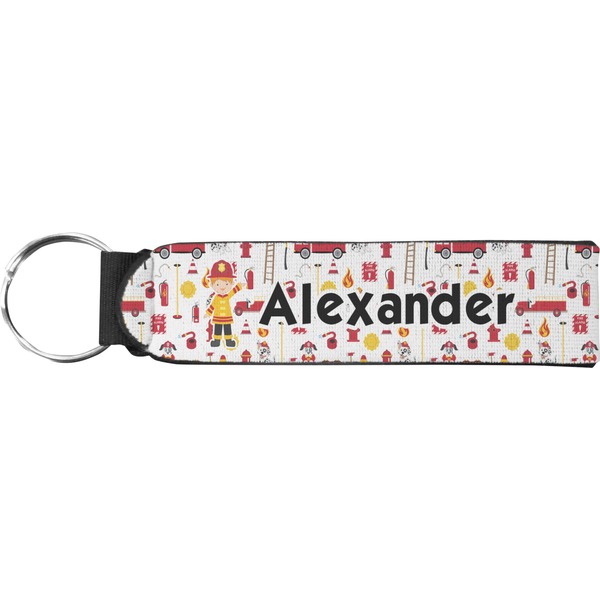 Custom Firefighter Character Neoprene Keychain Fob (Personalized)