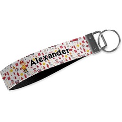 Firefighter Character Wristlet Webbing Keychain Fob (Personalized)