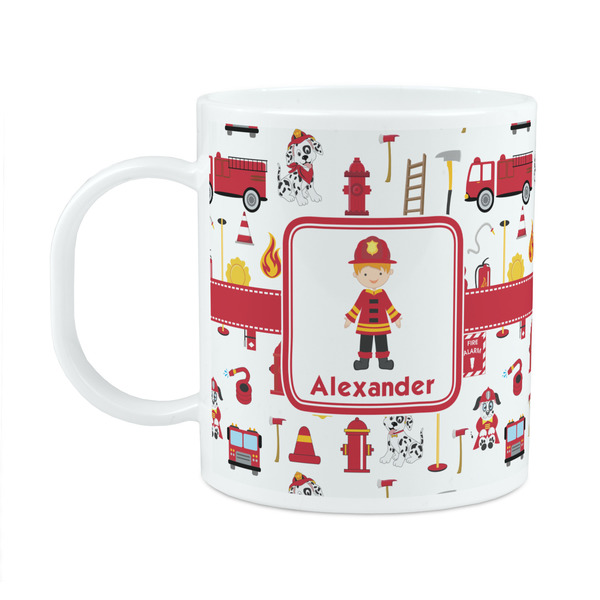 Custom Firefighter Character Plastic Kids Mug (Personalized)
