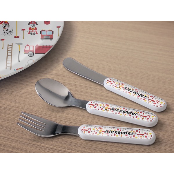Firefighter Character Kids Flatware w/ Plate