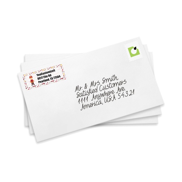 Firefighter Mailing Label on Envelopes
