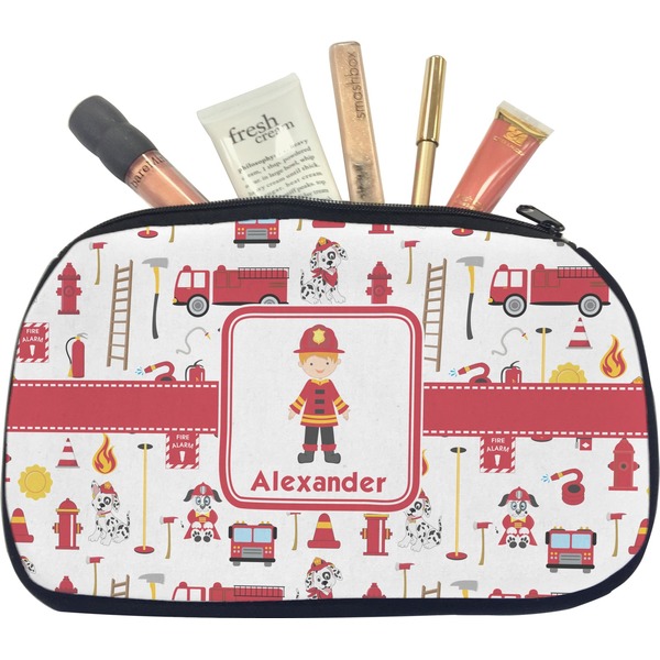 Custom Firefighter Character Makeup / Cosmetic Bag - Medium w/ Name or Text