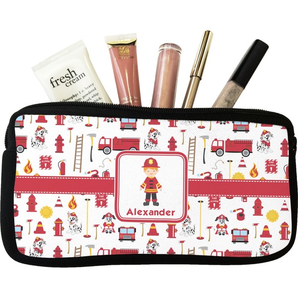 Custom Firefighter Character Makeup / Cosmetic Bag - Small w/ Name or Text