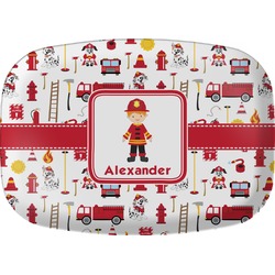 Firefighter Character Melamine Platter w/ Name or Text