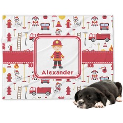 Firefighter Character Dog Blanket - Large w/ Name or Text