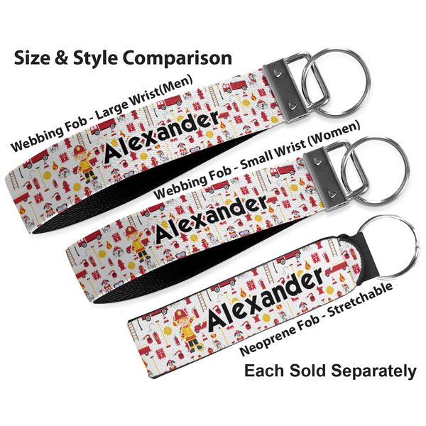 Firefighter Multiple Key Ring comparison sizes