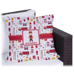 Firefighter Character Outdoor Pillow (Personalized)