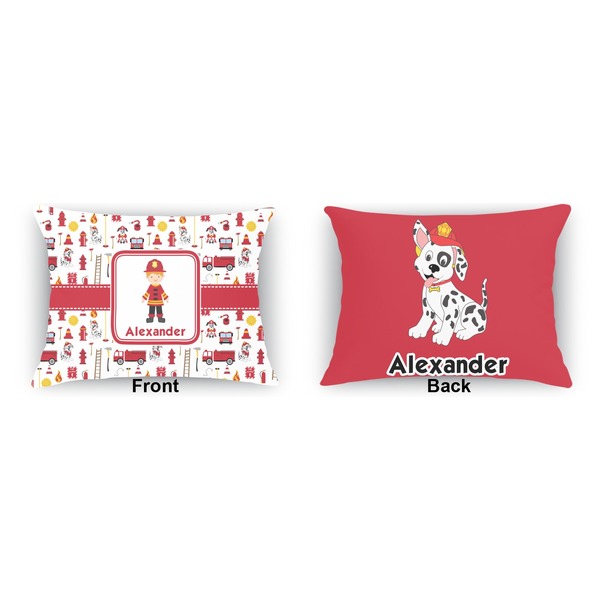 Firefighter  Outdoor Rectangular Throw Pillow (Front and Back)