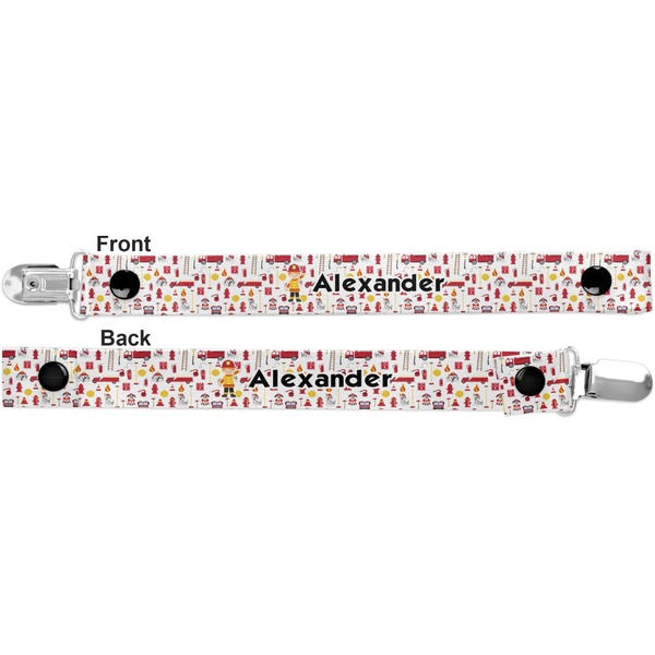 Firefighter Pacifier Clip - Front and Back