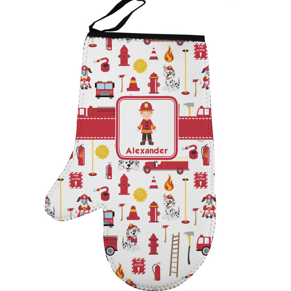 Firefighter Personalized Oven Mitt - Left