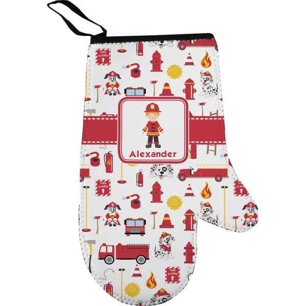 Custom Firefighter Character Right Oven Mitt w/ Name or Text