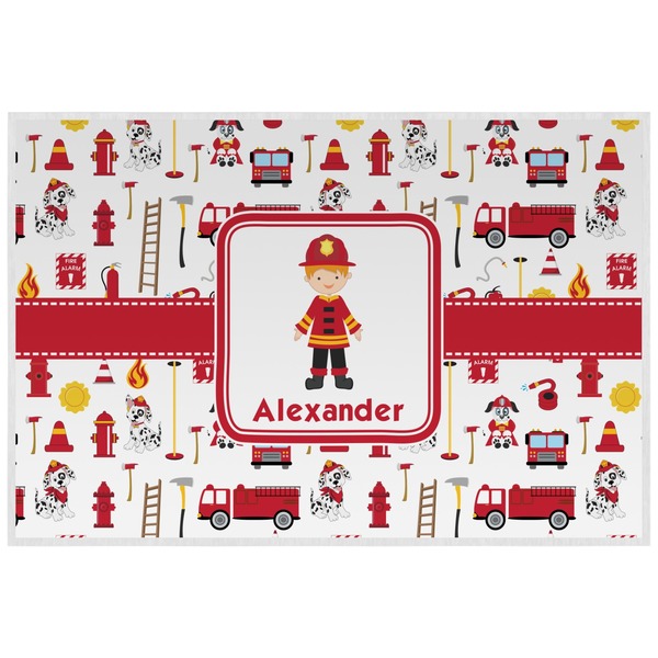 Custom Firefighter Character Laminated Placemat w/ Name or Text