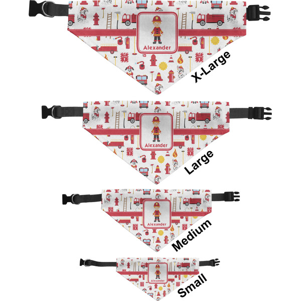 Firefighter Pet Bandana Sizes