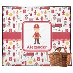 Firefighter Character Outdoor Picnic Blanket w/ Name or Text