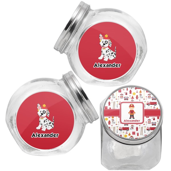 Firefighter Puppy Treat Jar - Top Left Right
