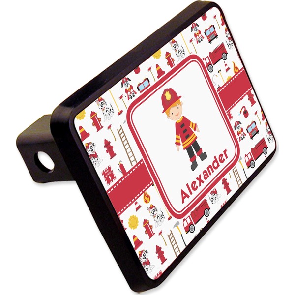 Custom Firefighter Character Rectangular Trailer Hitch Cover - 2" w/ Name or Text