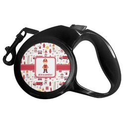 Firefighter Character Retractable Dog Leash - Small (Personalized)