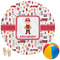 Firefighter Character Round Beach Towel (Personalized)