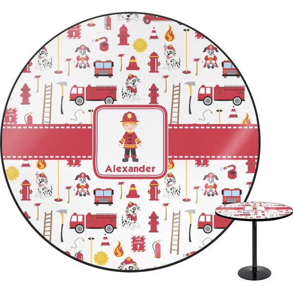 Custom Firefighter Character Round Table - 24" (Personalized)