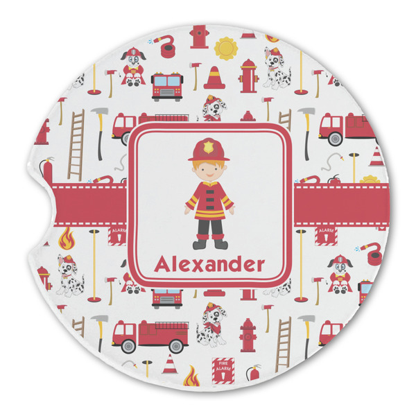 Firefighter Sandstone Car Coaster - Single