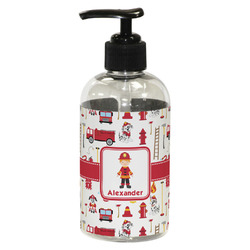 Firefighter Character Plastic Soap / Lotion Dispenser (8 oz - Small - Black) (Personalized)