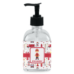 Firefighter Character Glass Soap & Lotion Bottle - Single Bottle (Personalized)