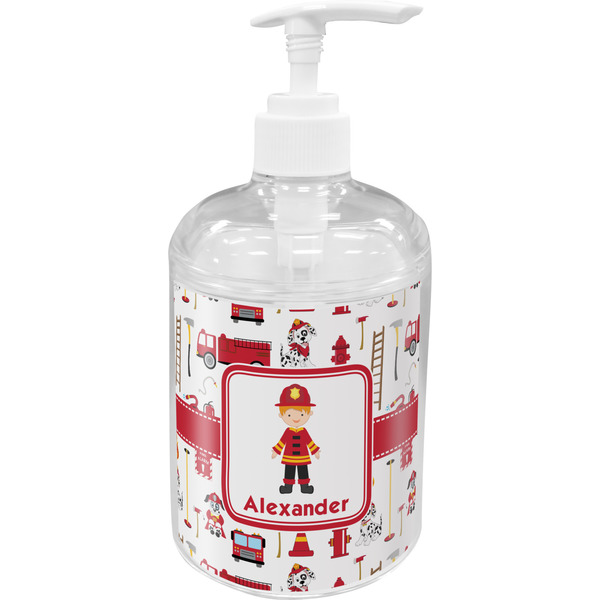 Custom Firefighter Character Acrylic Soap & Lotion Bottle (Personalized)