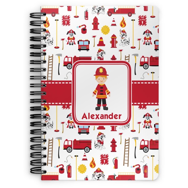 Custom Firefighter Character Spiral Notebook - 7x10 w/ Name or Text