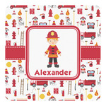 Firefighter Character Square Decal (Personalized)