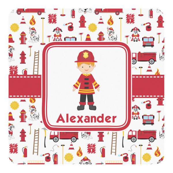 Custom Firefighter Character Square Decal - Small w/ Name or Text