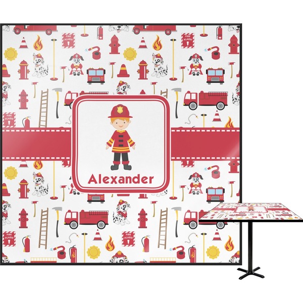 Custom Firefighter Character Square Table Top (Personalized)