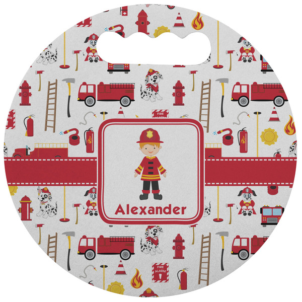 Custom Firefighter Character Stadium Cushion (Round) (Personalized)