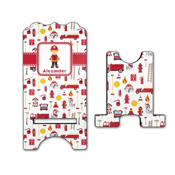Firefighter Stylized Phone Stand - Front & Back - Large