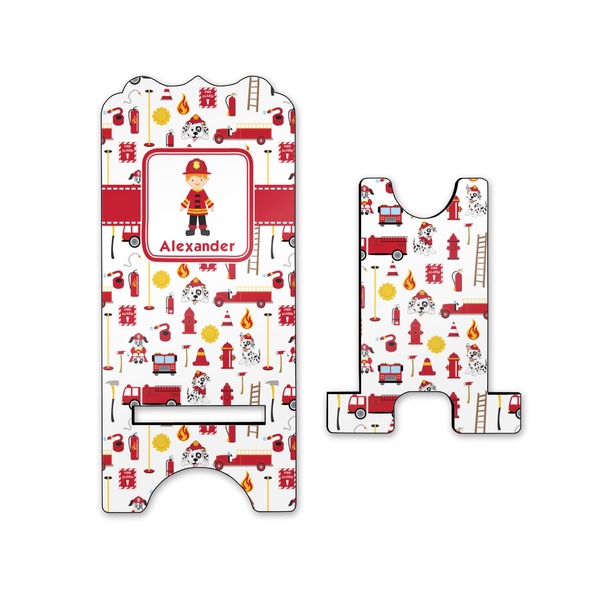 Firefighter Stylized Phone Stand - Front & Back - Small