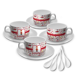 Firefighter Character Tea Cup - Set of 4 (Personalized)