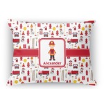 Firefighter Character Rectangular Throw Pillow Case - 12"x18" w/ Name or Text