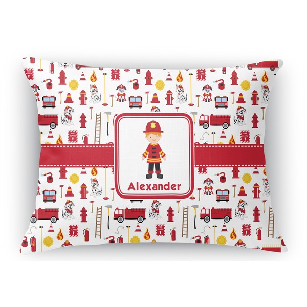 Custom Firefighter Character Rectangular Throw Pillow Case (Personalized)