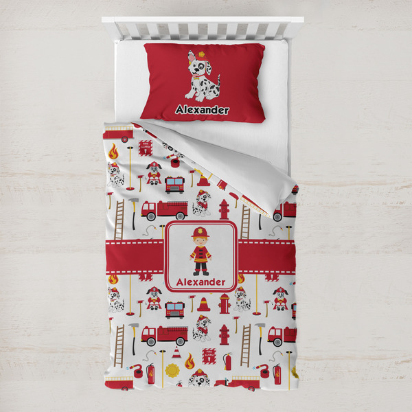 Custom Firefighter Character Toddler Bedding w/ Name or Text