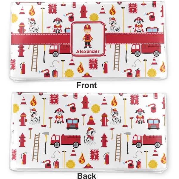 Firefighter Vinyl Check Book Cover - Front and Back